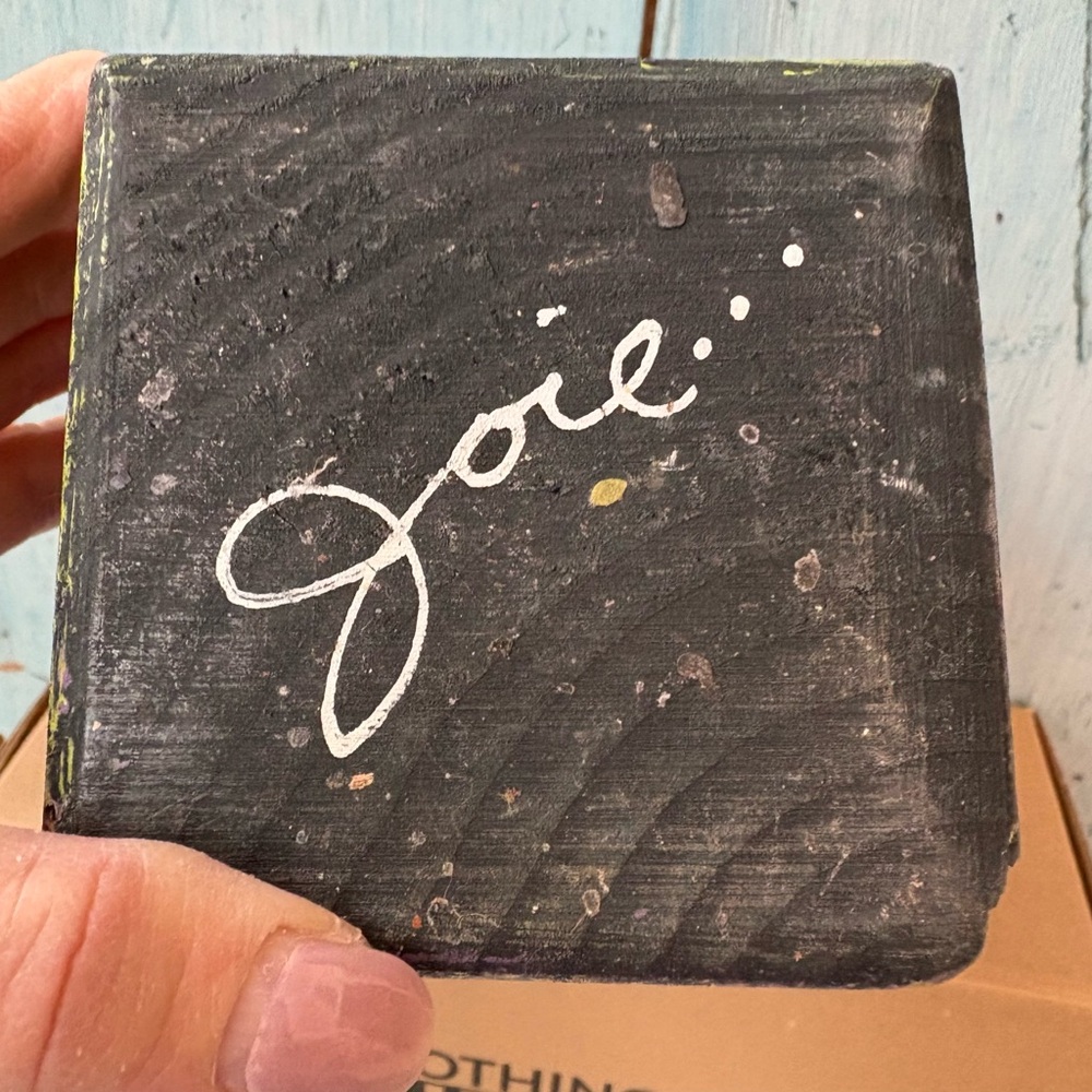 Artisan-Made Purple and Green Wood & Tin Decorative Candle Holder with Saying - Picture 14 of 16